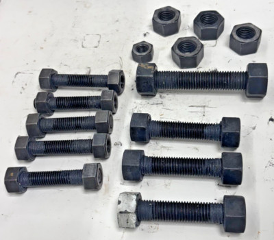 HIGHLAND THREADS  STUDS (9) HEX HEAD NUTS (23) GRADE 2H B7 STEEL LOT OF 32