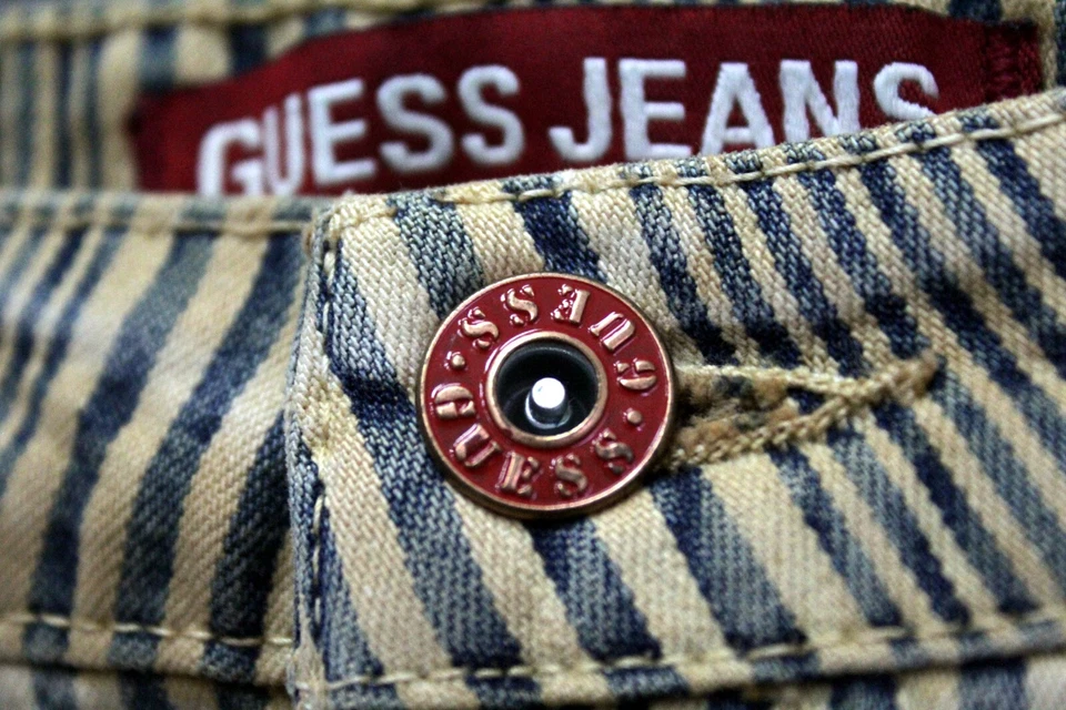 Falda Guess Mujer Talla 28/42 Logo Algodón Jeans Rayas Foto 3 de 4