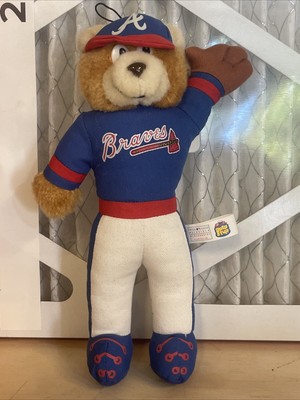 New 1999 Vintage Atlanta Braves Good Stuff Baseball Bear Plush Stuffed Animal