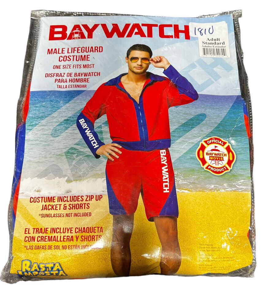 Mens Baywatch Lifeguard Halloween Costume Adult Standard