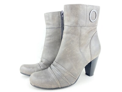 Janet D. Damen Stiefel Stiefeletten Ankle Boots Komfortschuhe Grau Gr. 38 (UK5)