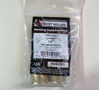 2pk Best Welds 995795 Gas Lens Collet Body 1/8'' Large for 17 17FMT 18 26 26FMT