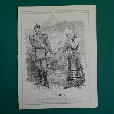 7x10'' Punch Cartoon 1905 DER ABSCHIED Schweden Norwegen Union, Michael Drayton Zitat