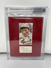 Joe Medwick Signed Matted Perez Steele Index Card Cut Beckett Auto