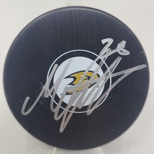 Marcus Pettersson Autographed Puck Anaheim Ducks NHL Logo Puck w/ Free Cube