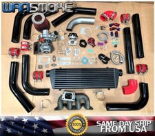 01-05 Honda Civic D17 1.7l Sohc T3t4 .63 Turbo Kit Manifold Intercooler Bov Red