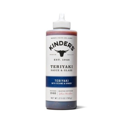 Kinder's Teriyaki Sauce and Glaze With Sesame and Ginger 25.7 Ounces Per Bottle