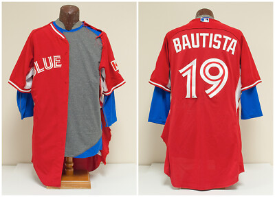 JOSE BAUTISTA GW TORONTO BLUE JAYS RED JERSEY 18-INNING GAME W/MLB