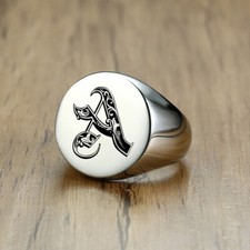 Mens Signet Ring Signature Ring Silver Initials Custom Royal Initialen Letters