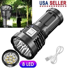 Super Bright 12000000LM Torch 8 LED Flashlight USB Rechargeable Tactical lights