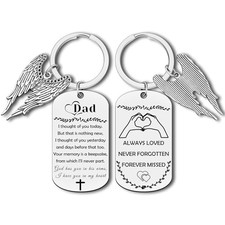 Sympathy Gift for Loss Memorial Keychain Memorial Gifts Dad Memorial Keychain