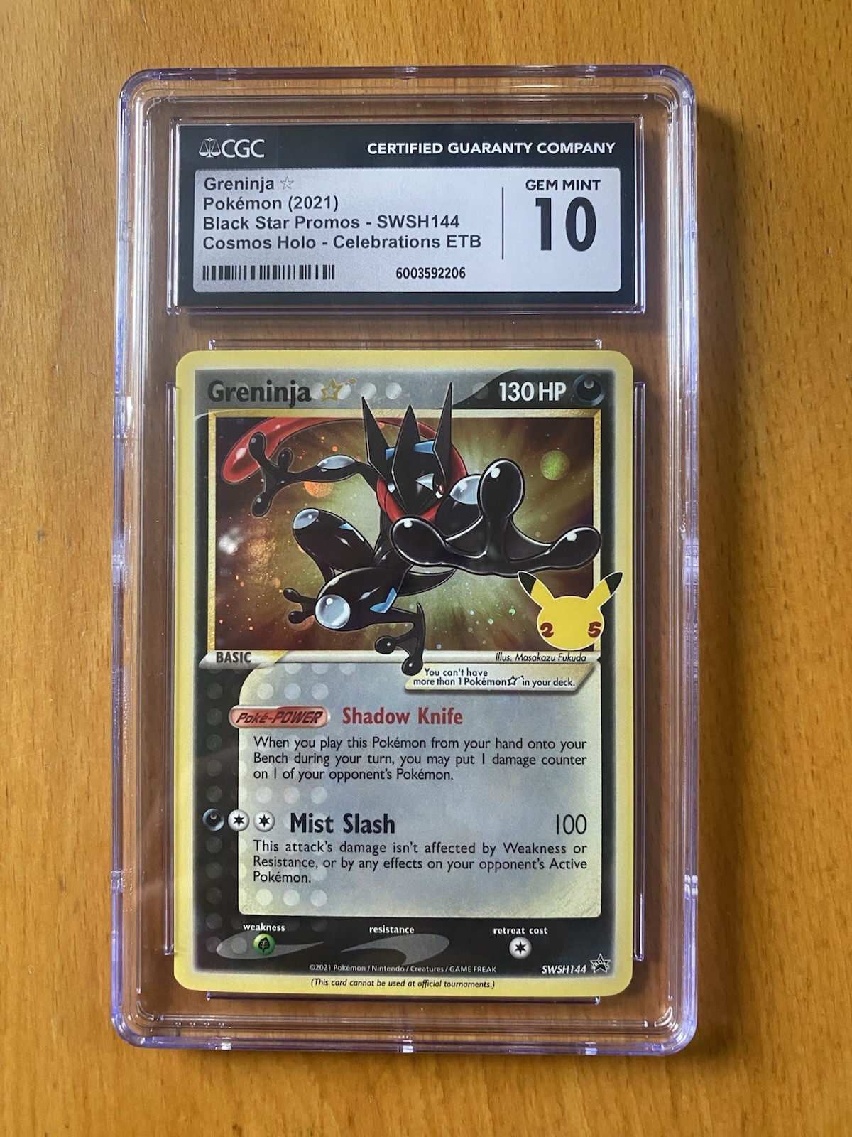 Greninja Gold Star Holo Promo SWSH144 Celebrations with Galaxy Swirl CGC 10