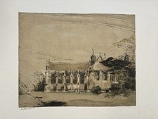 SIR WILLIAM NICHOLSON RA INK SIGNED LITHOGRAPH Wadham College, Oxford 1905