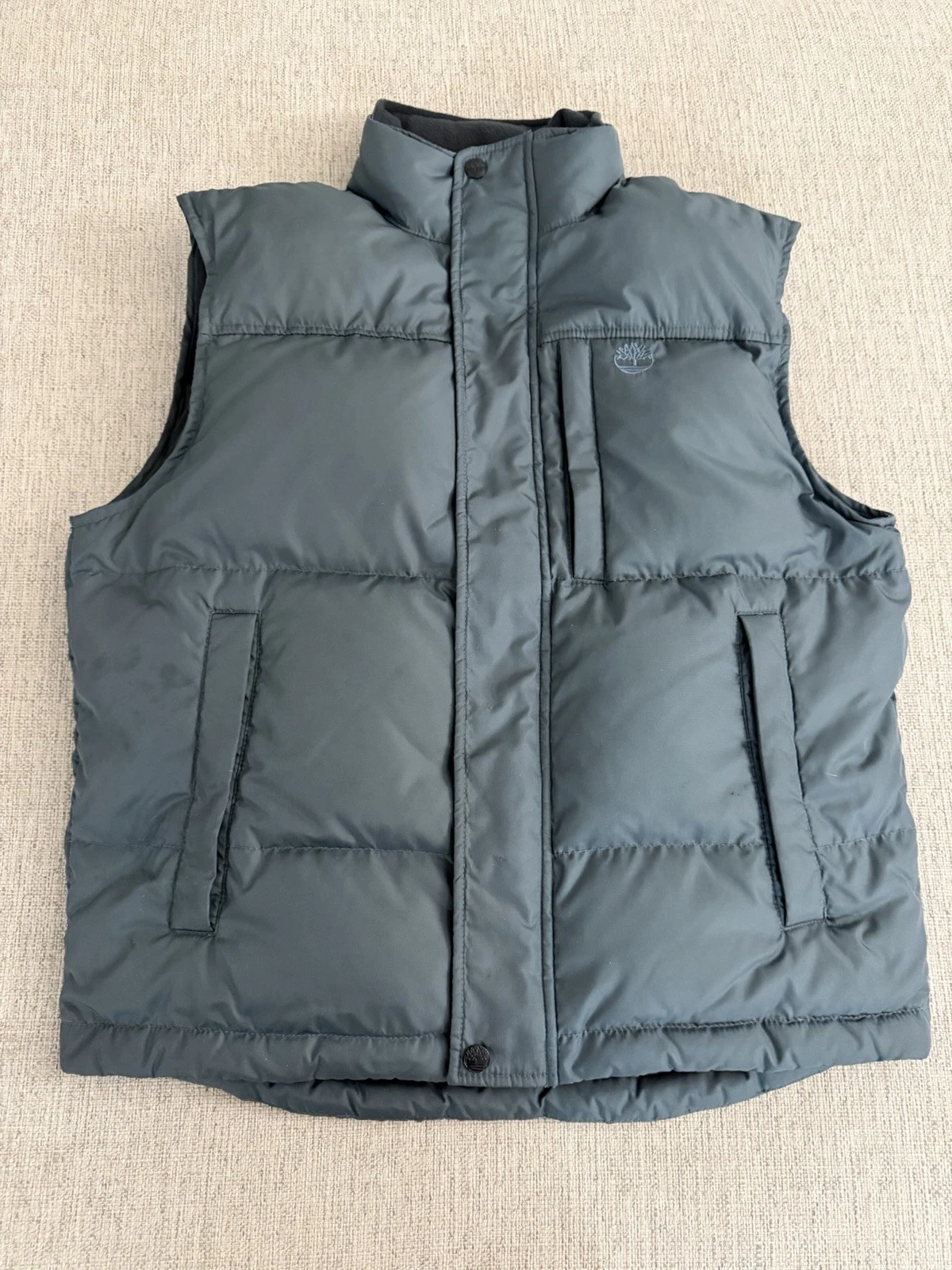 Timberland Weathergear Mens Size S Down Insulated Green Puffer Vest
