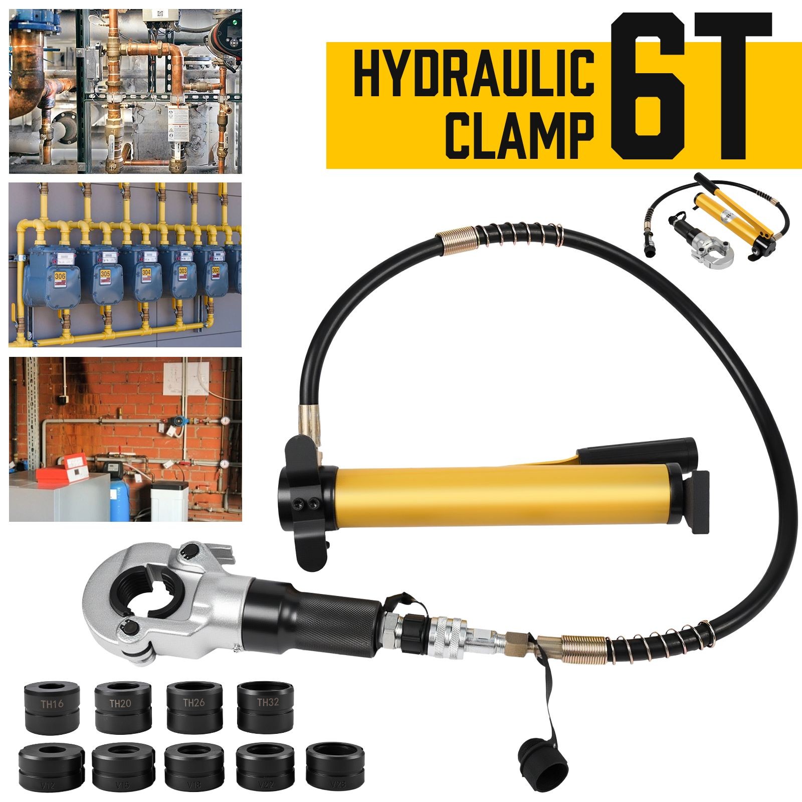 6T Hydraulische Presszange für Verbundrohr & Fittings V TH Profile Crimp 16-32mm