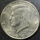 1991 D Mint Mark Circulated Good Details Kennedy Half Dollar