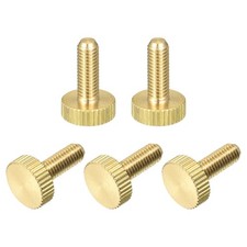Knurled Thumb Screws, M5x14mm Flat Brass Bolts Grip Knobs Fasteners 5Pcs
