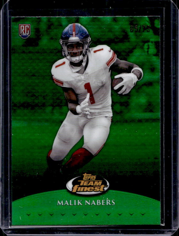 Malik Nabers Topps Finest Team Finest #TF7 Green Refractor