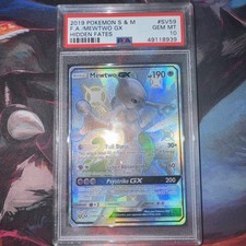 Mewtwo GX SV59/SV94 Hidden Fates Shiny Holo PSA 10 Pokémon TCG