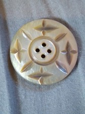 Antique Carved Mother of Pearl Button.