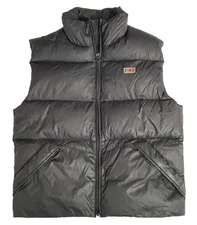 NAPAPIJRI Men's Large L DOWN FILL Black Quilted Baffled Puffer Vest
