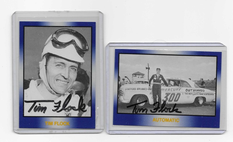TWO (2) TIM FLOCK AUTOGRAPHED 1991 MASTERS OF RACING BLUE NASCAR CARDS #158, 159