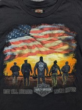 2016 Harley-Davidson Red Rock Las Vegas T Shirt USA Flag Heroes Made in USA