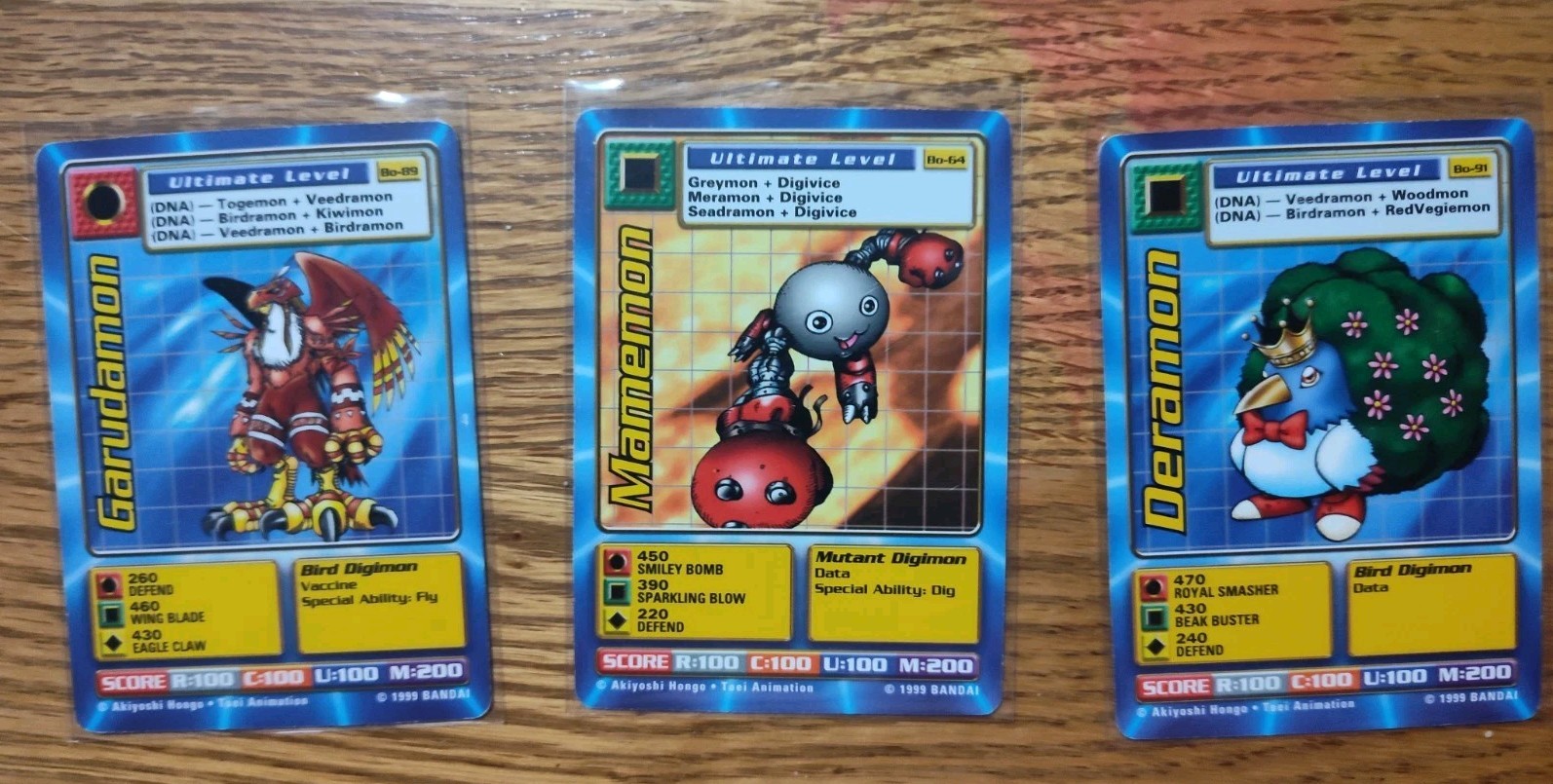BO89 Garudamon BO64 Mamemon BO91 Deramon / 1999 Digimon Booster 3 Card Lot