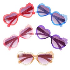 5Pcs Reusable Kids Heart Sunglasses Girls Party Glasses Lightweight Multi Color