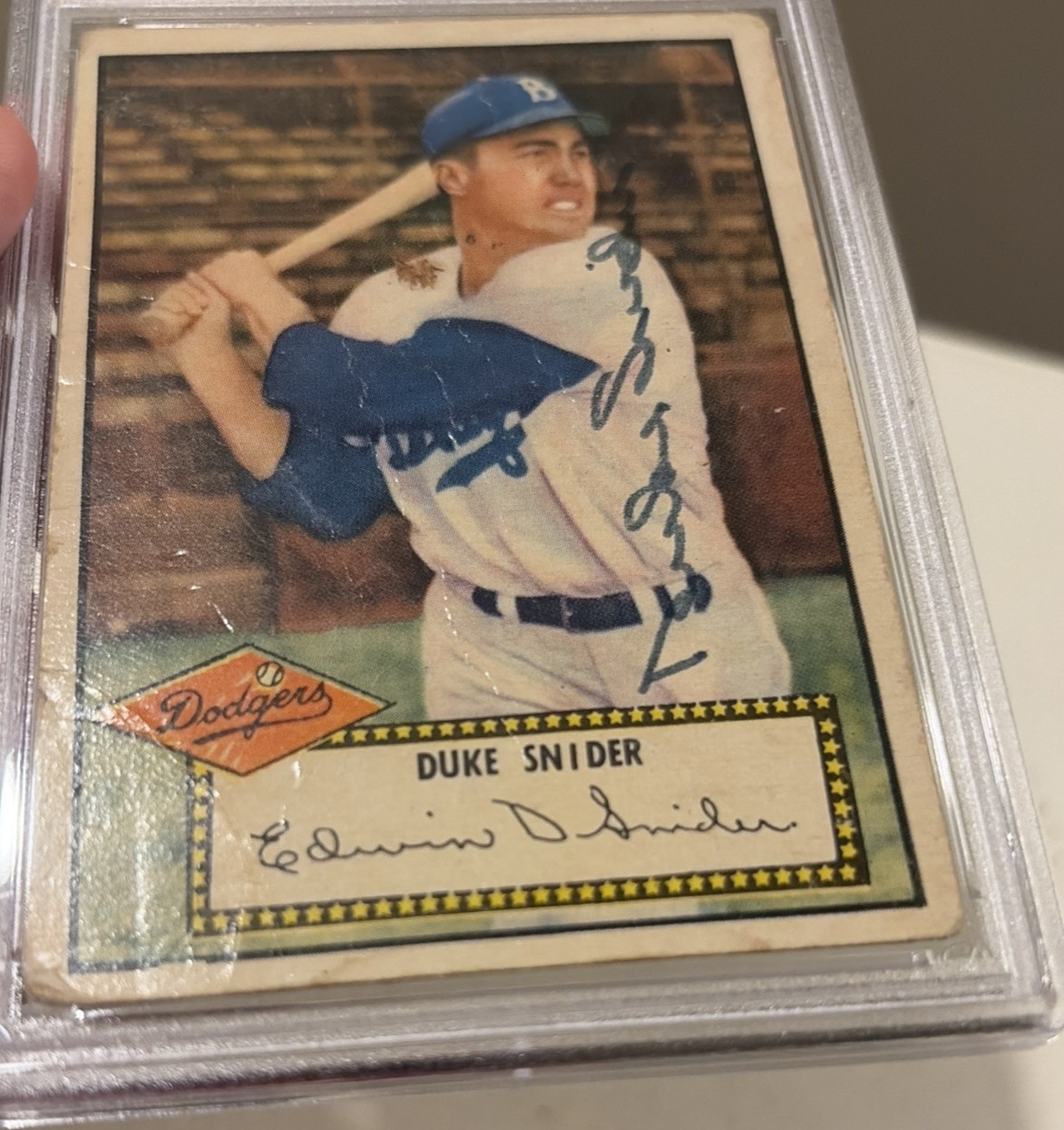 1952 Topps Duke Snider Signed Baseball Card #37 PSA/DNA Certified Auto HOF view 7