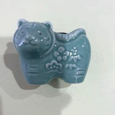 Zodiac Tiger Ceramic Toothpick Holder Watercolor Blue Retro Collectible Figurin