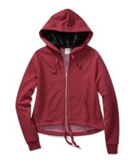 NEW Victoria s Secret PINK Hoodie, Sweatshirt, Faux Fur, Zip, Burgundy, Medium