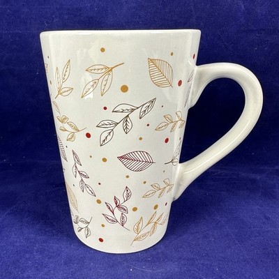 MSRF Design Studios Leaves Latte Coffee Mug Cup Vintage