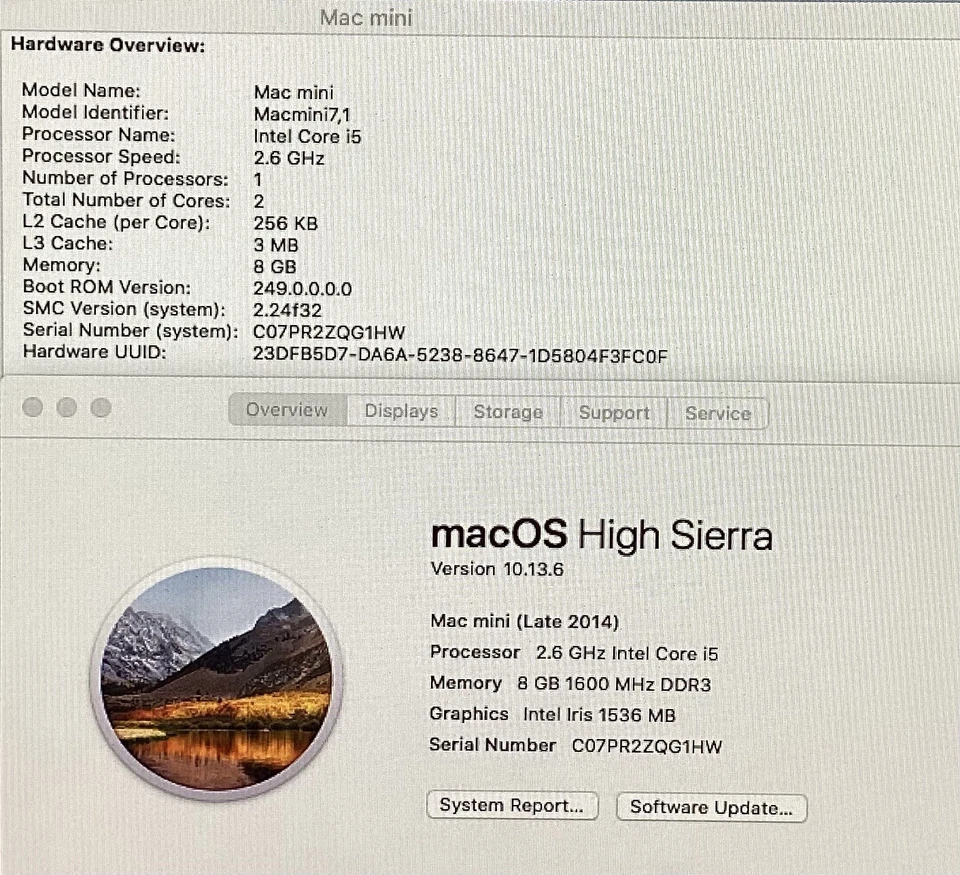 Late 2014 Apple Mac mini A1347 Intel Core i5-4278U @ 2.6 GHz 8GB RAM 1TB HDD - Image 2 of 4