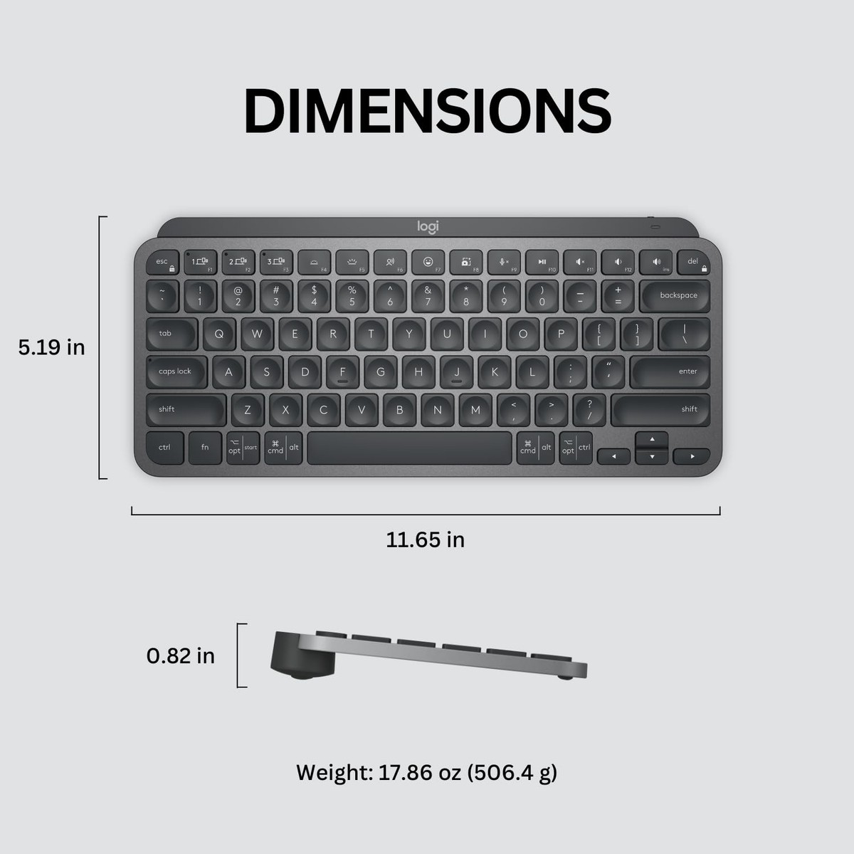 MX Keys Mini Minimalist Wireless Illuminated Keyboard-GRAPHITE-US
