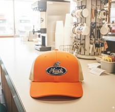 Mack Trucker Orange Hat Vintage, 1980s Embroidered Rare Cap
