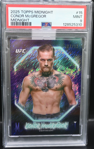 2025 Topps UFC Midnight Conor McGregor Midnight Parallel Serial #1/12 PSA 9 #15
