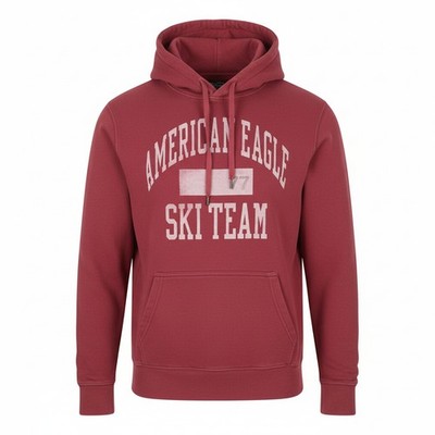 AMERICAN EAGLE OUTFITTERS Men Hoodie XS Red Kangaroo Pocket Pull On