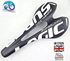 Sella Superlogic 3K Full Carbon Fibra Sella Bici MTB Mountain Road Bianca