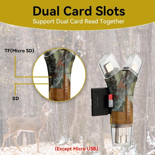 4 in 1 Trail Camera Viewer SD TF Card Reader Wireless Plug N Play Memory camo - Afbeelding 7 van 9