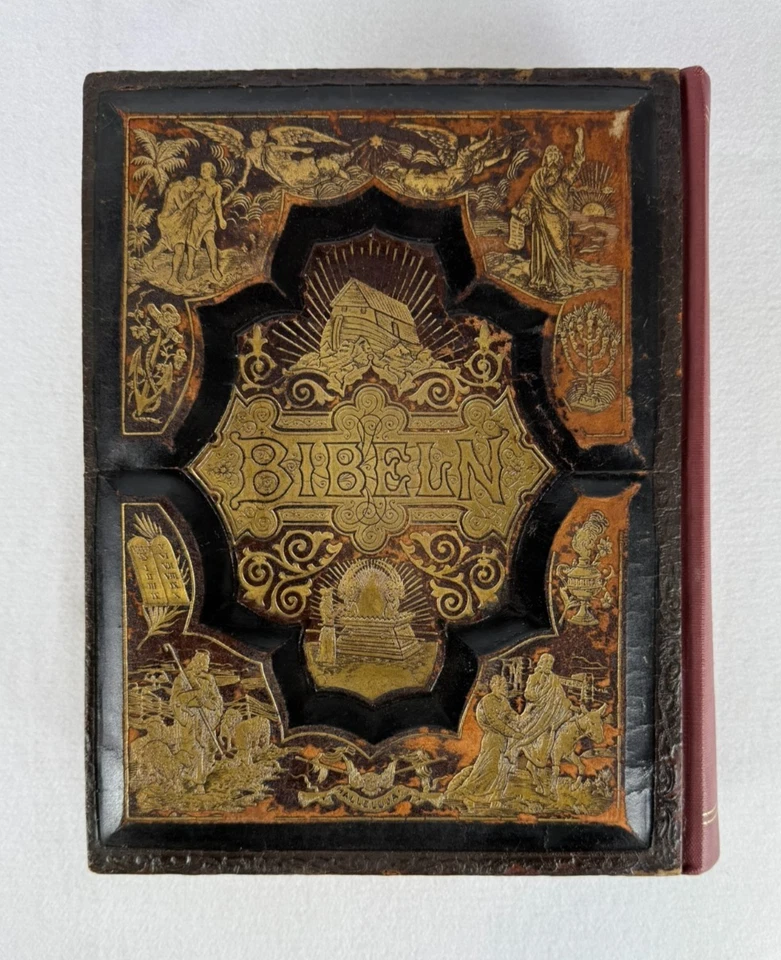 Antique Swedish Family Bible Den Heliga Skrift Lavishly Illustrated Gilt Edges - Image 4 of 4