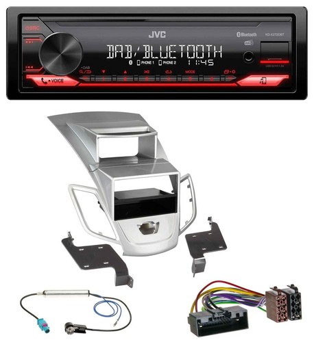 JVC DAB MP3 Bluetooth USB Autoradio für Ford Fiesta Display 10-17 silber