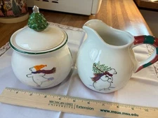 Pfaltzgraff  Snow Bear  Sugar bowl w/ lid, Creamer - Beautiful Set!