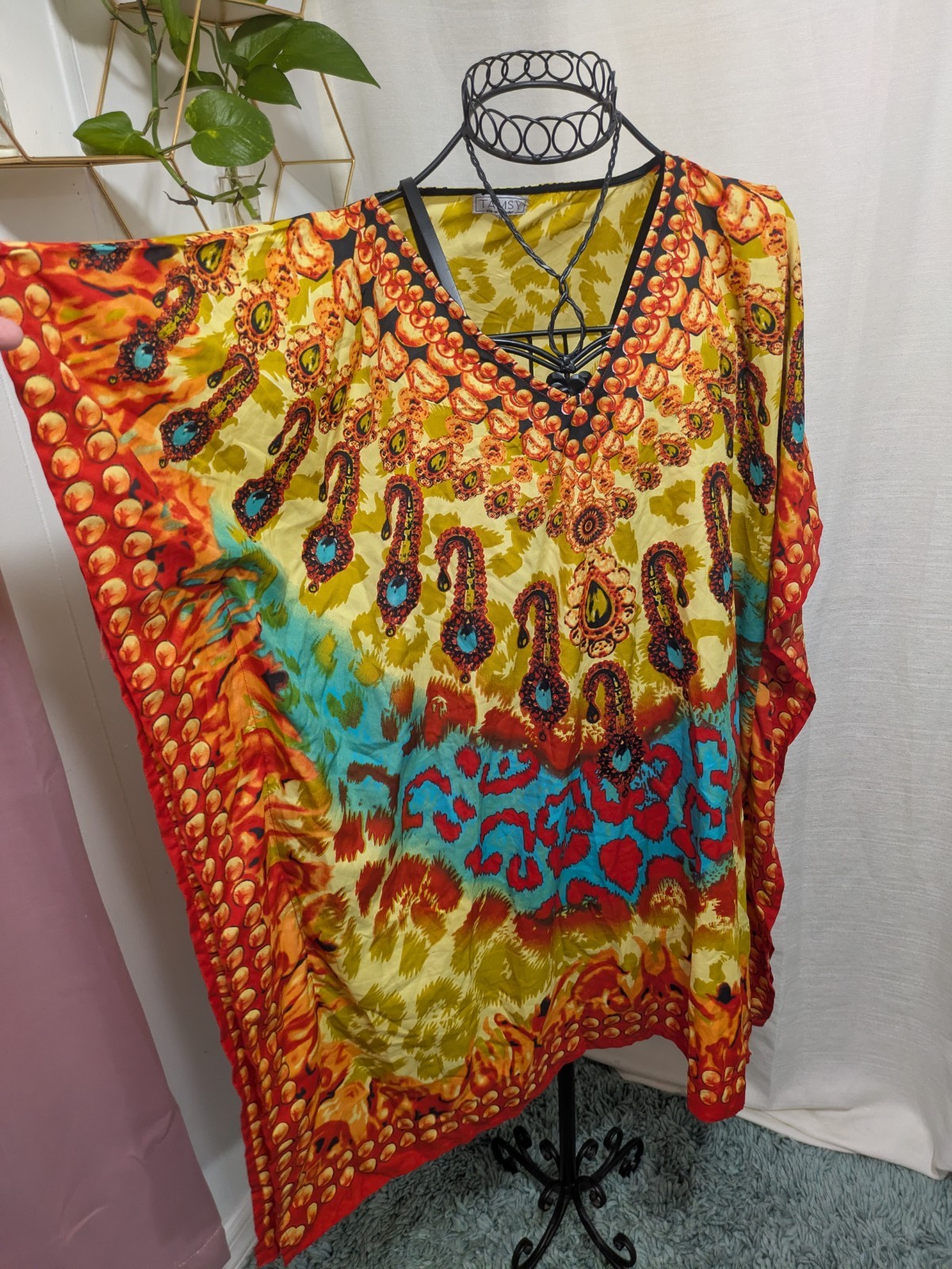 Tamsy Bright Multicolor Patchwork Kaftan / Tunic,… - image 2