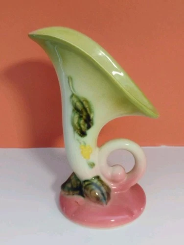 1940's Hull Pottery Woodland W2 Cornucopia Pink/Yellow/Green/Cream