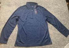 NWT Men  s Size Large Vineyard Vines Sankaty Quarter Zip Blue Depth NEW 0894
