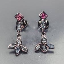 Fashion women jewelry Natural Blue Topaz Earrings 925 Sterling Silver /E138015