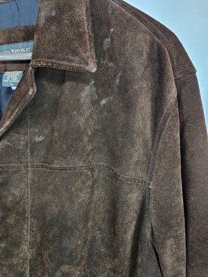 90s Banana Republic スウェード カバーオール Vintage Vintage 1990s Banana Republic Mens Sz L 100% Suede Leather Jacket