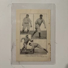 1911 Cleveland Naps Butcher/Gregg/Birmingham/Turner Antique Baseball Picture