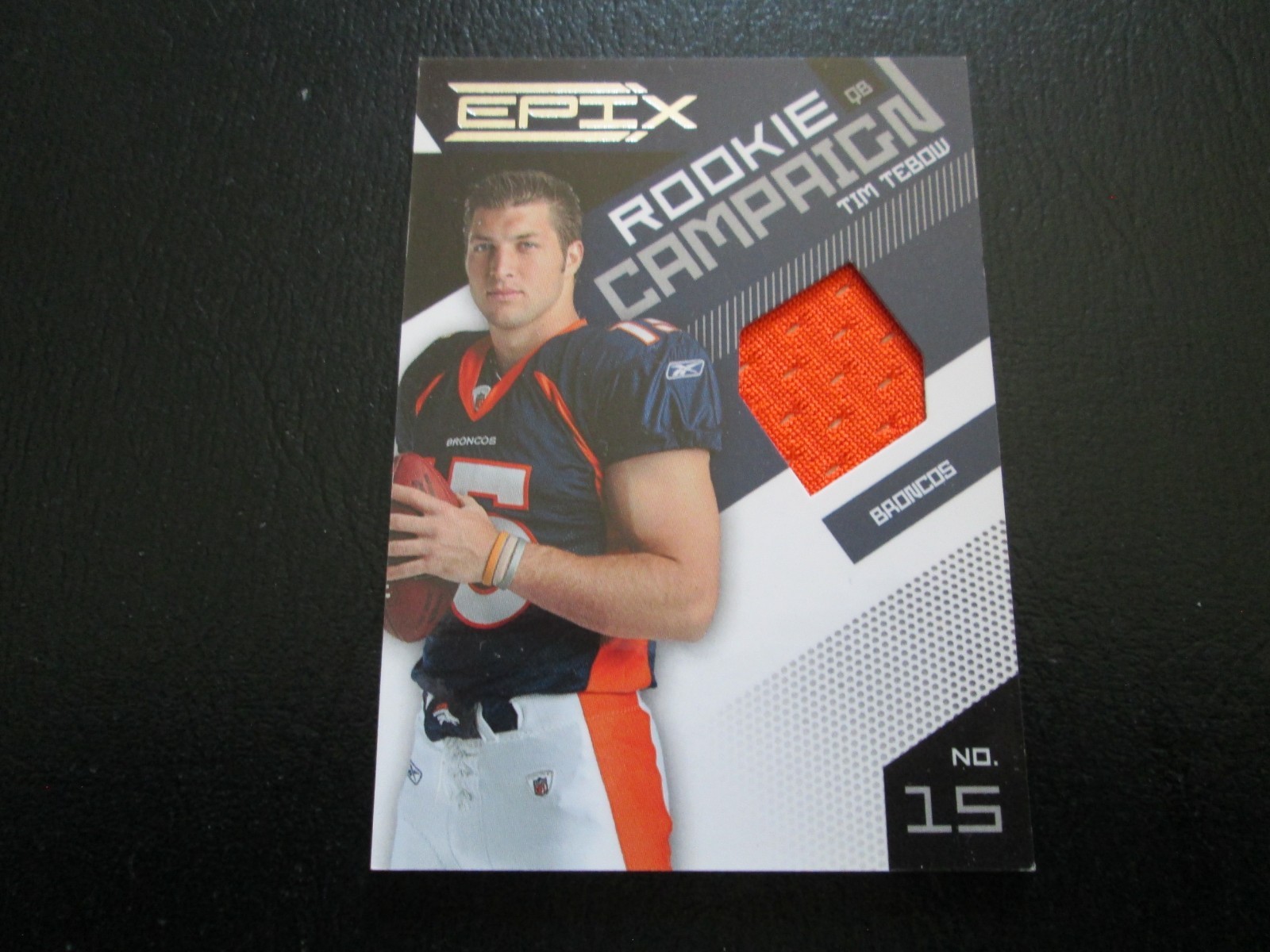 TIM TEBOW 2010 EPIX ROOKIE CAMPAIGN JERSEY CARD #378/499 EXMT